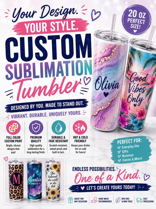 20 oz custom sublimation tumbler
