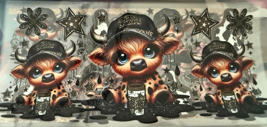 Highland Cow - w/ Leopard print hats
