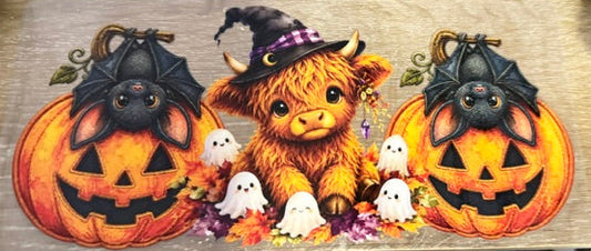 Halloween - Cute - Highland Cow - Pumpkin
